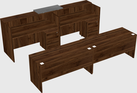 Shared u-shaped reception desks