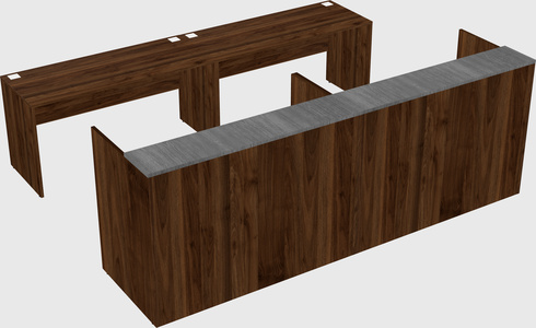 Shared u-shaped reception desks