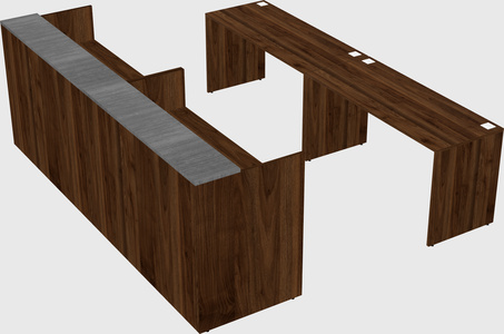 Shared u-shaped reception desks