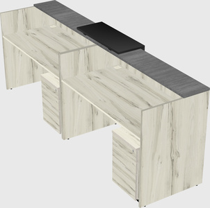 Shared u-shaped reception desks