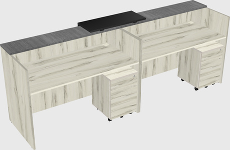 Shared u-shaped reception desks