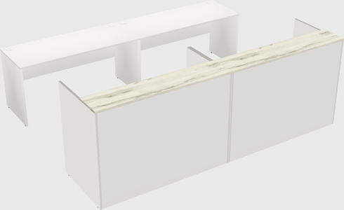 Shared u-shaped reception desks