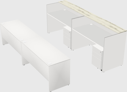 Shared u-shaped reception desks