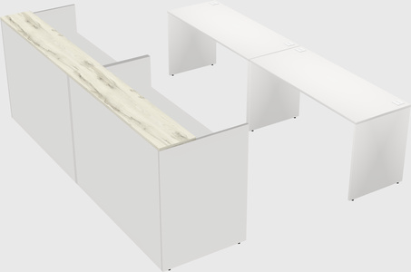 Shared u-shaped reception desks