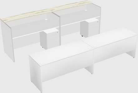 Shared u-shaped reception desks