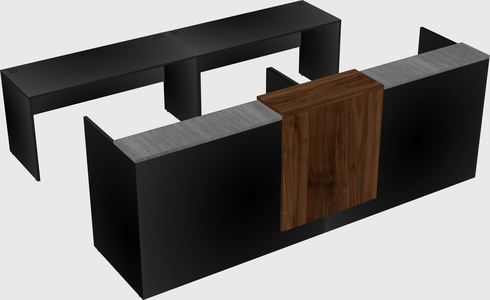 Shared u-shaped reception desks