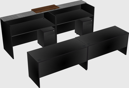 Shared u-shaped reception desks