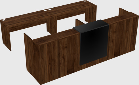 Shared u-shaped reception desks