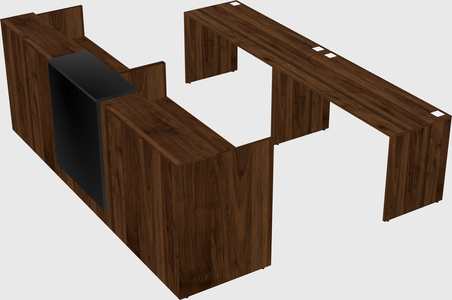 Shared u-shaped reception desks