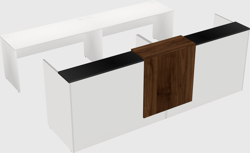 Shared u-shaped reception desks