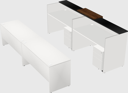 Shared u-shaped reception desks