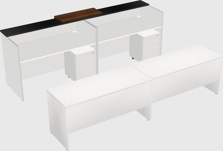 Shared u-shaped reception desks