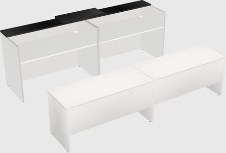 Shared u-shaped reception desks