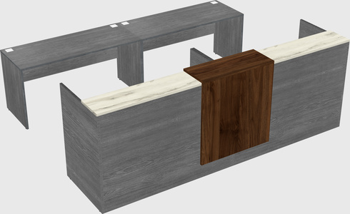 Shared u-shaped reception desks