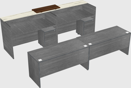 Shared u-shaped reception desks