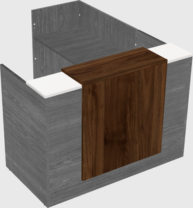L-shaped modular reception