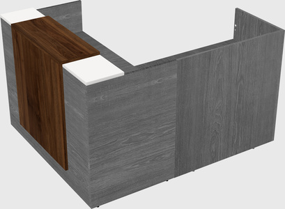 L-shaped modular reception