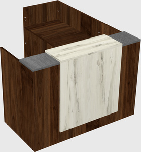 L-shaped modular reception