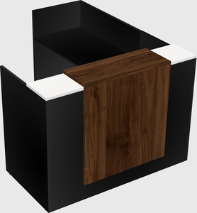 L-shaped modular reception