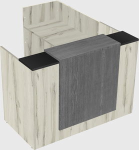 L-shaped modular reception