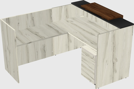 L-shaped modular reception