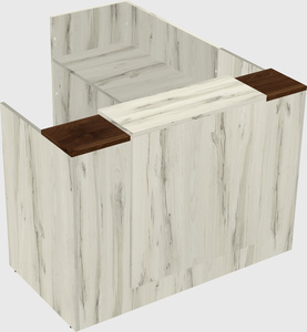 L-shaped modular reception