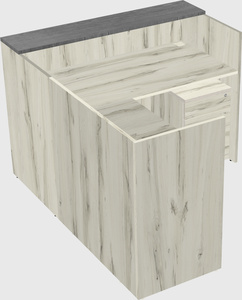 L-shaped modular reception