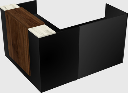 L-shaped modular reception