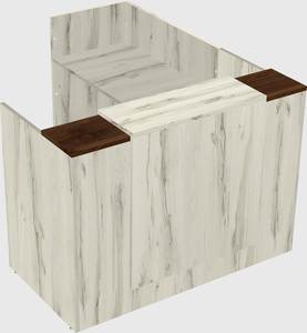 L-shaped modular reception