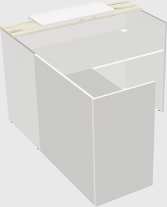 L-shaped modular reception