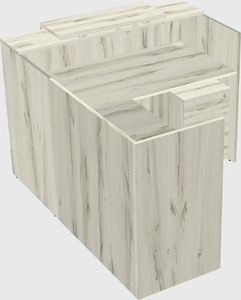 L-shaped modular reception