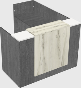 L-shaped modular reception
