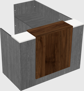 L-shaped modular reception