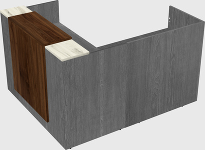 L-shaped modular reception