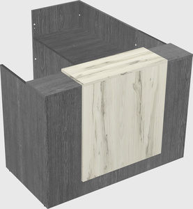 L-shaped modular reception