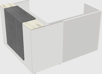 L-shaped modular reception