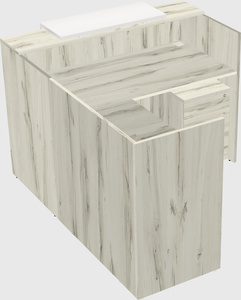 L-shaped modular reception