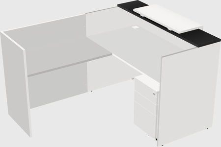 L-shaped modular reception