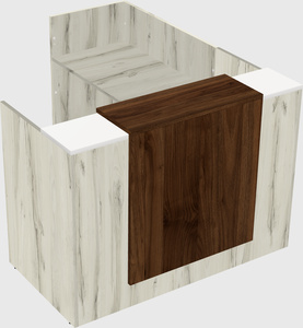 L-shaped modular reception