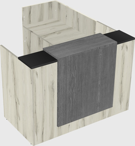 L-shaped modular reception