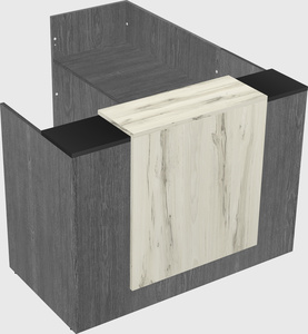 L-shaped modular reception