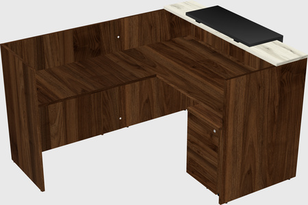 L-shaped modular reception
