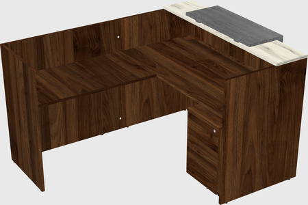 L-shaped modular reception