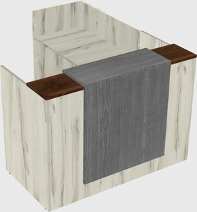 L-shaped modular reception
