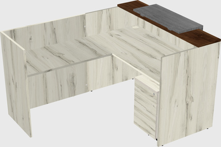L-shaped modular reception