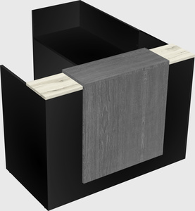L-shaped modular reception
