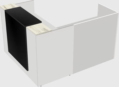 L-shaped modular reception