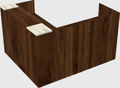 L-shaped modular reception