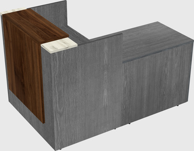 L-shaped modular reception
