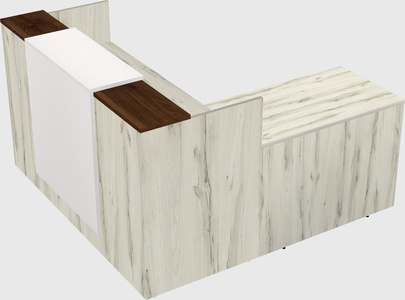 L-shaped modular reception